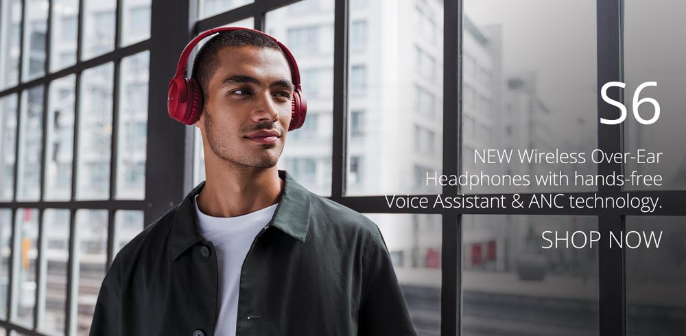 S6 ANC Wireless Smart OverEar Headphones
